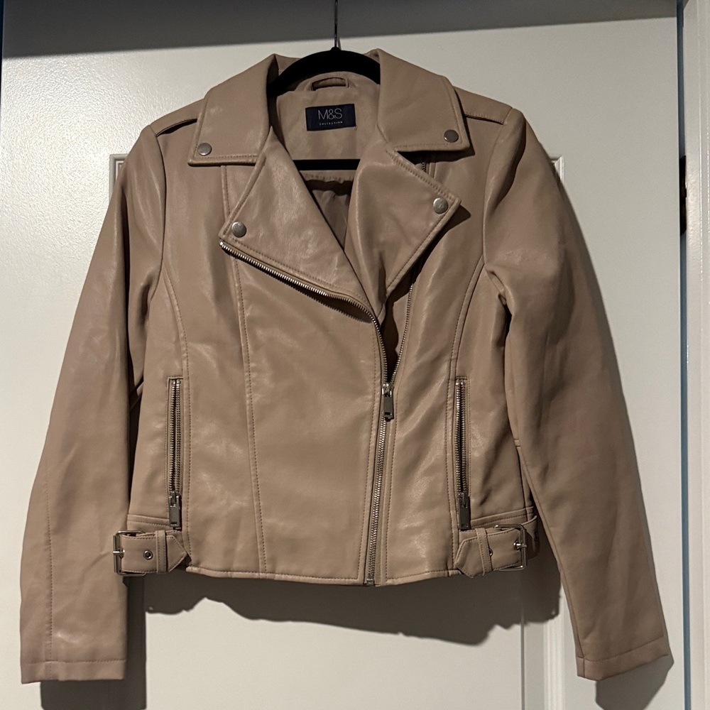 Marks & Spencer Beige Leather Jacket